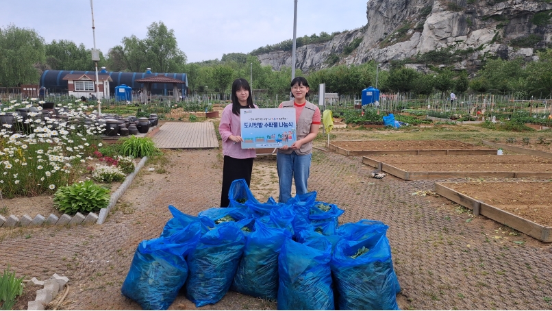 연수구는 지난 19일 옥련동 석산텃밭에서 올해 첫 수확물을 지역사회에 기증하는 2026년 제1회 농작물 나눔 행사를 개최했다